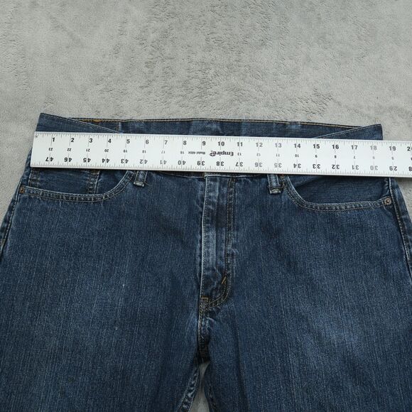 Levi's 514 Jeans Mens Size 38x32 Dark Blue Classic Straight 100% Cotton Denim - Picture 14 of 16